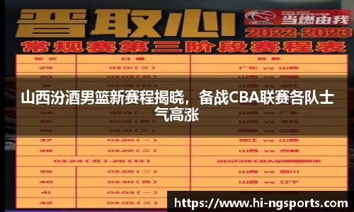 山西汾酒男篮新赛程揭晓，备战CBA联赛各队士气高涨